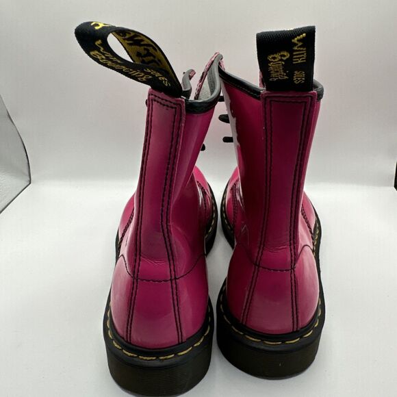 Dr. Martens Hot Pink 1460 Patent Lace Up Combat Ankle Boot Lamper Womens Size 8 - Picture 4 of 6
